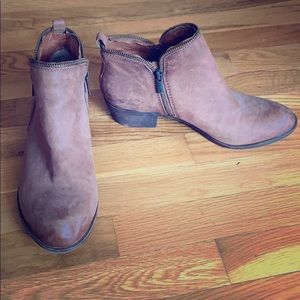 Lucky brand zip around boots 10 brown